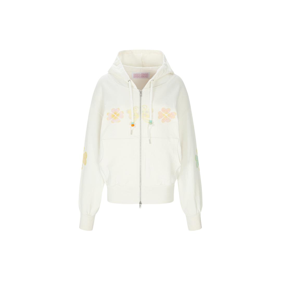 [5월 중순 출고] [ olohoyo X minjiena ] Butterfly hoodie vintage ivory