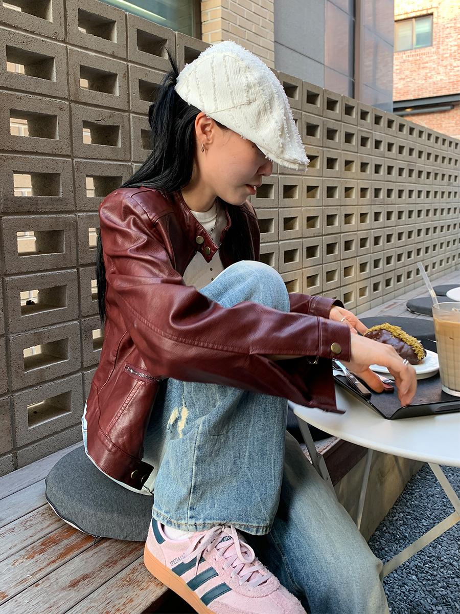 Howl leather jumper (3color) *주문폭주 !