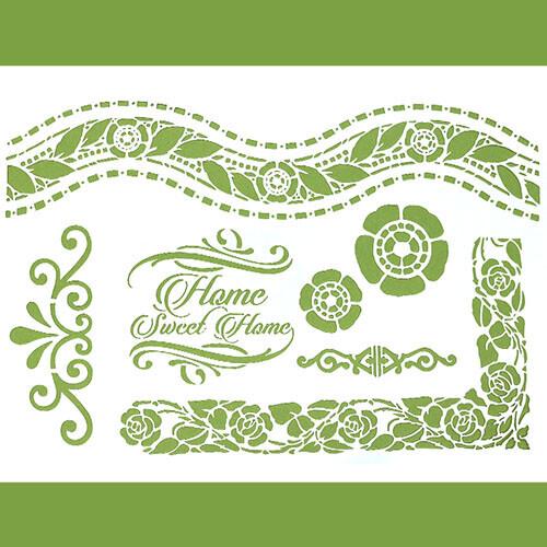 스텐실도안 꽃물결 B-01-082