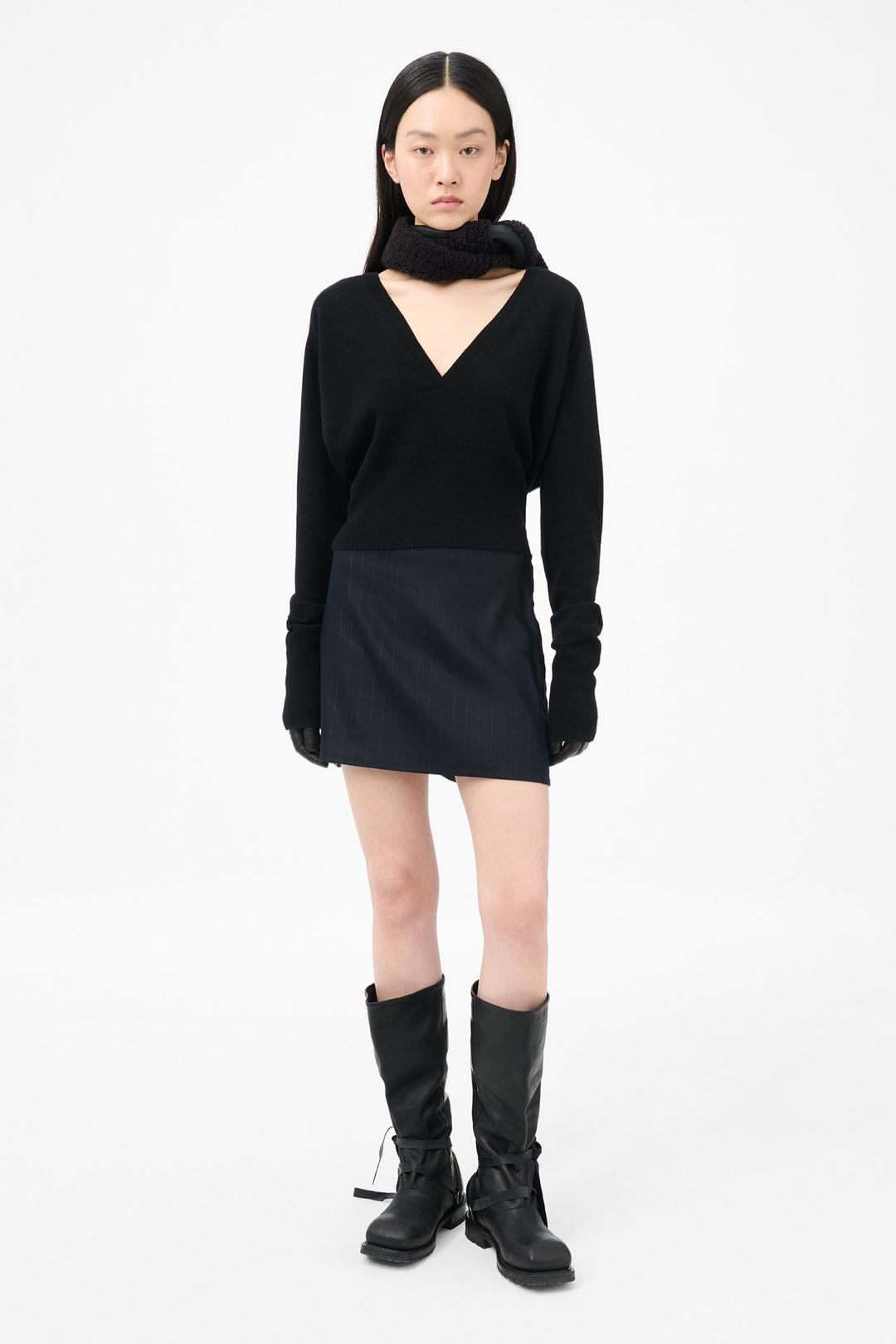 Mini Skirt Night Covert Flex Pinstripe