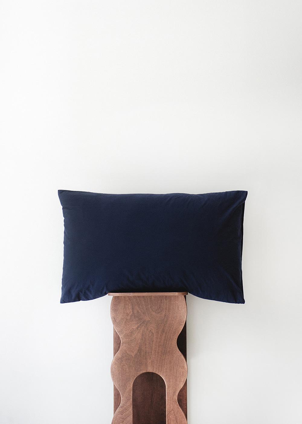 Button up pillow cover - deep navy