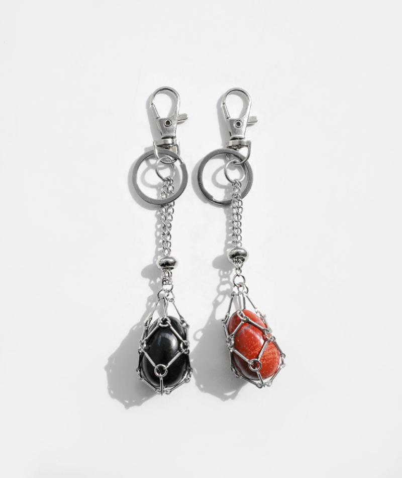 chain stone keyring