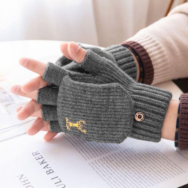 은플 그레이 반장갑 벙어리장갑 손가락 겨울장갑 방한 니트 털장갑 손가락장갑 DMM_33719790