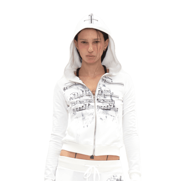 STRESSED MUSICIAN HOODIE IN WHITE