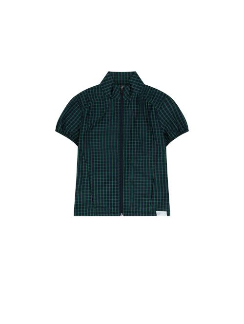 CHECK PUFFED ZIP-UP [GREEN]