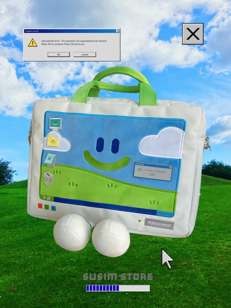 수심 Old Computer Bag 키치 컴퓨터 노트북 파우치 맥북 14 16인치