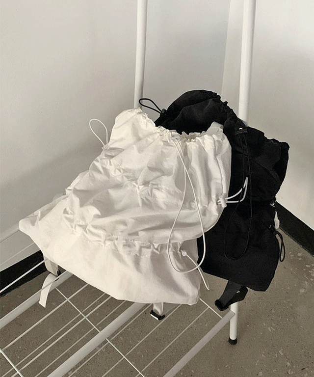 퓨어린 [귀여운 스트릿 무드 ] 바스락 셔링 스트링 복조리 백팩 보부상 여행백팩