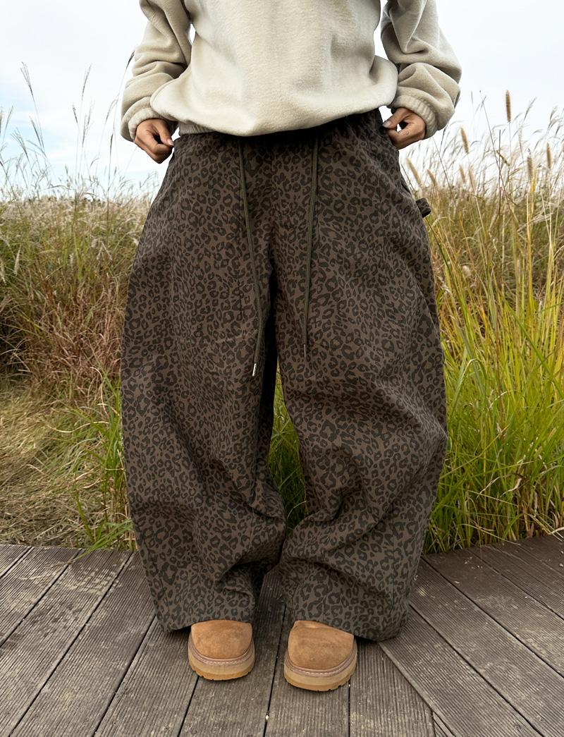 히메 호피 코튼 팬츠 (unisex)