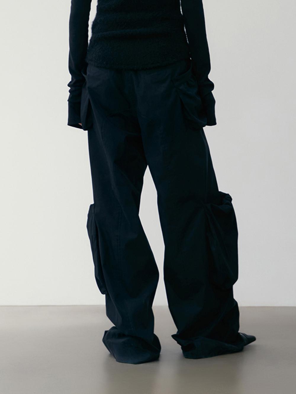 BUBBLE POCKET PANTS_BLACK