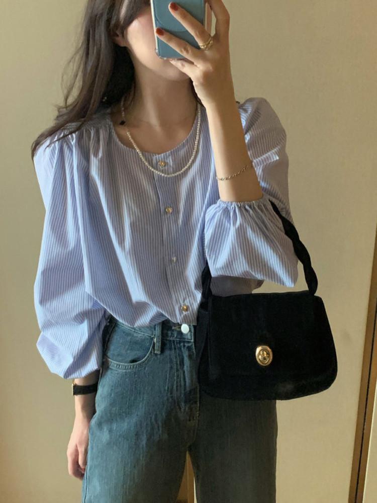 sale 프영띵 pyt 하트 단추 블라우스 라이트옐로우당일