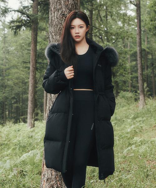 여성 켈리 구스다운 롱패딩 (BLACK)