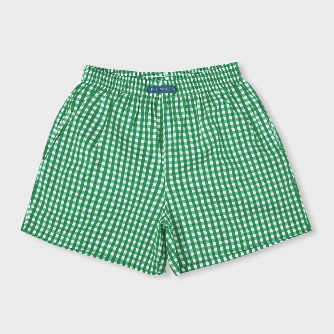 원마일 트렁크 쇼츠_그린깅엄체크