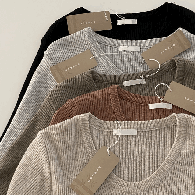 [뱀부40%] 이너 정석템, 보들 라운드 니트 - nt