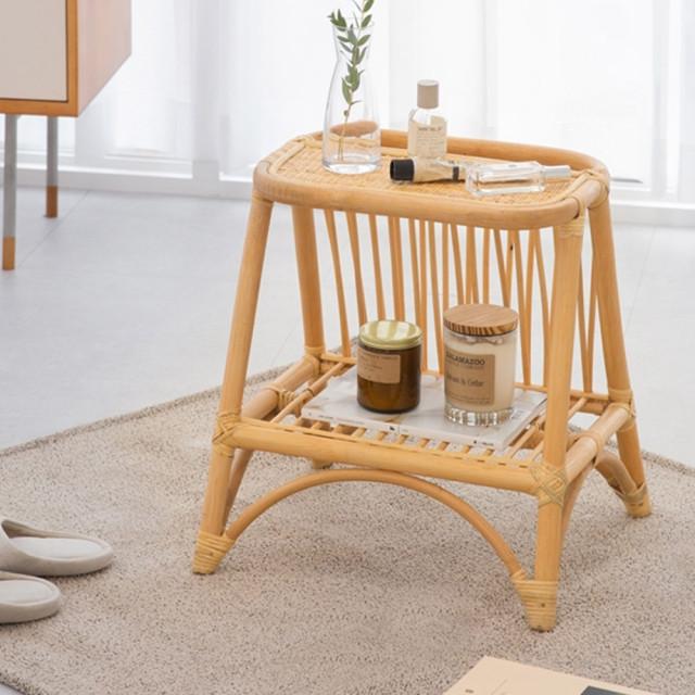 라탄 원목 협탁 2단 침대옆 미니협탁
