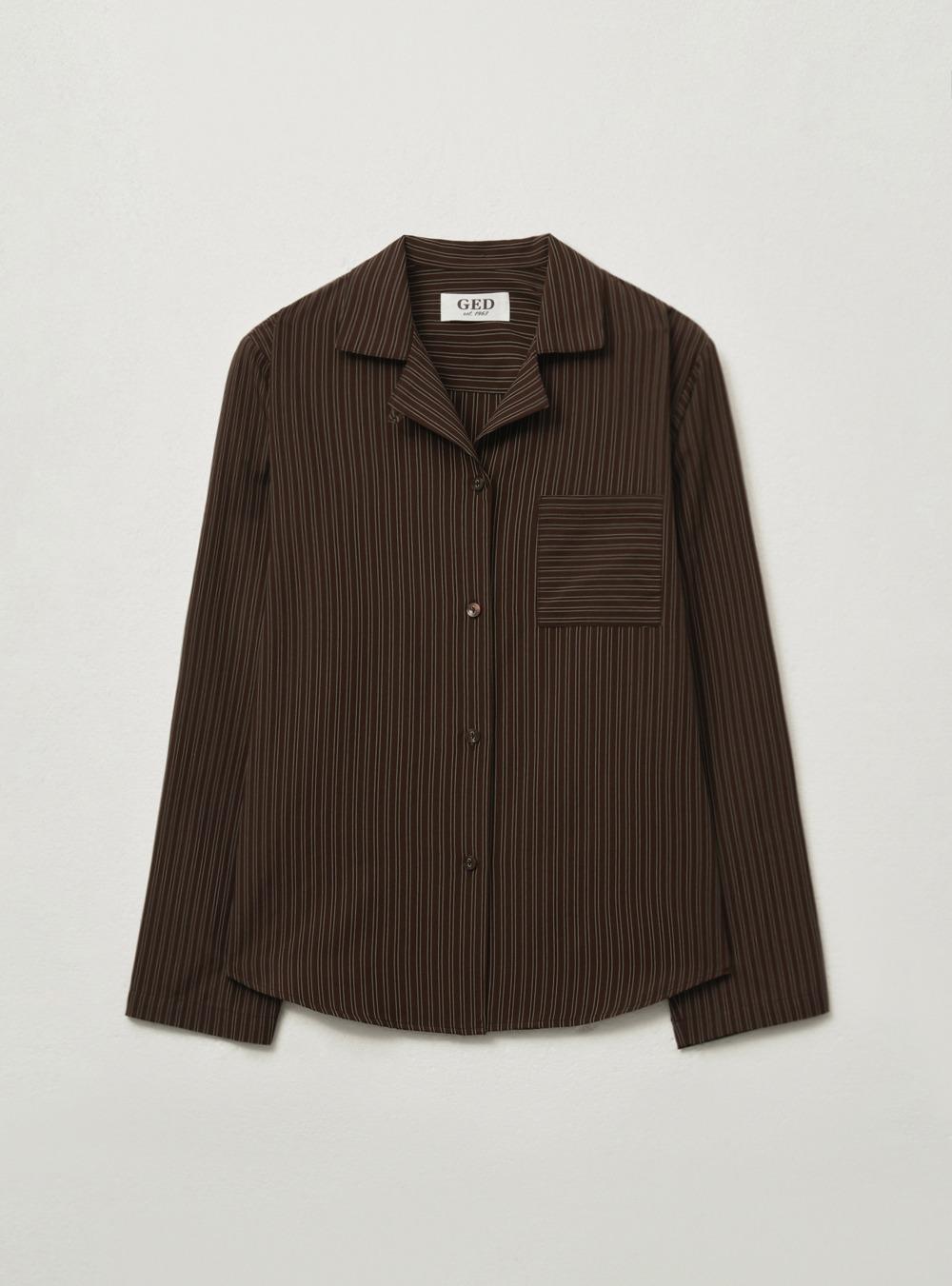 ALLEN STRIPE SHIRT - BROWN