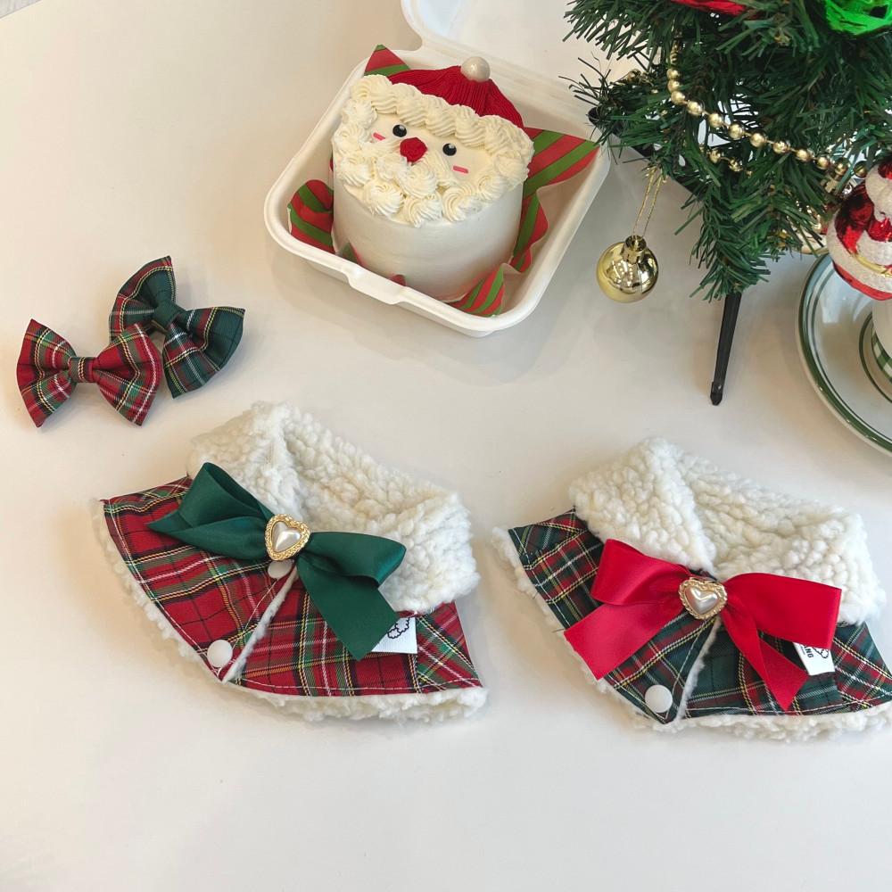 [made 제품] 강아지 크리스마스케이프 멜크케이프 (S-3XL 하트브로치포함)