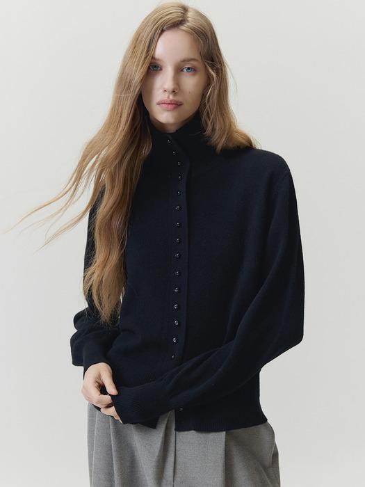 [아뜰리에] 버튼 업 니트_블랙