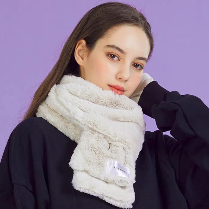 [9차 재입고] WOMEN 데일리 웜 히팅 퍼 목도리 [IVORY] 겨울 머플러 ver.