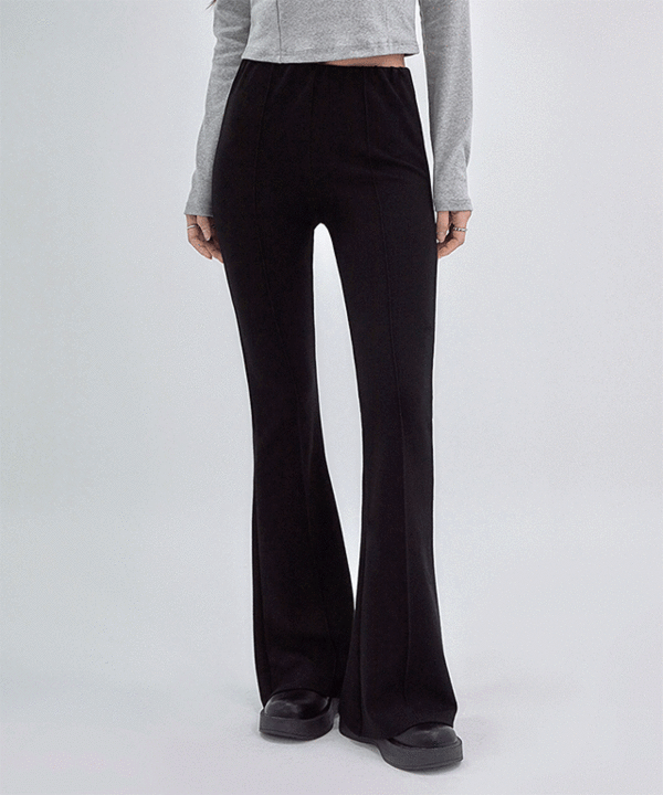 어커버 스판덱스 핀턱 부츠컷 밴딩팬츠