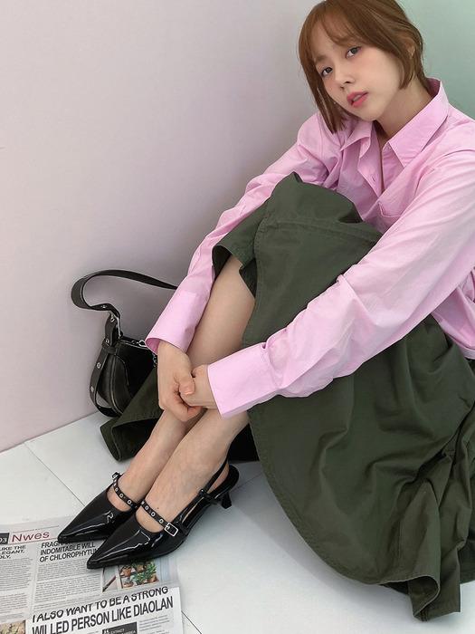 [오자pick]포인티드 토 아일렛 슬링백 412412005 (6cm/2colors)