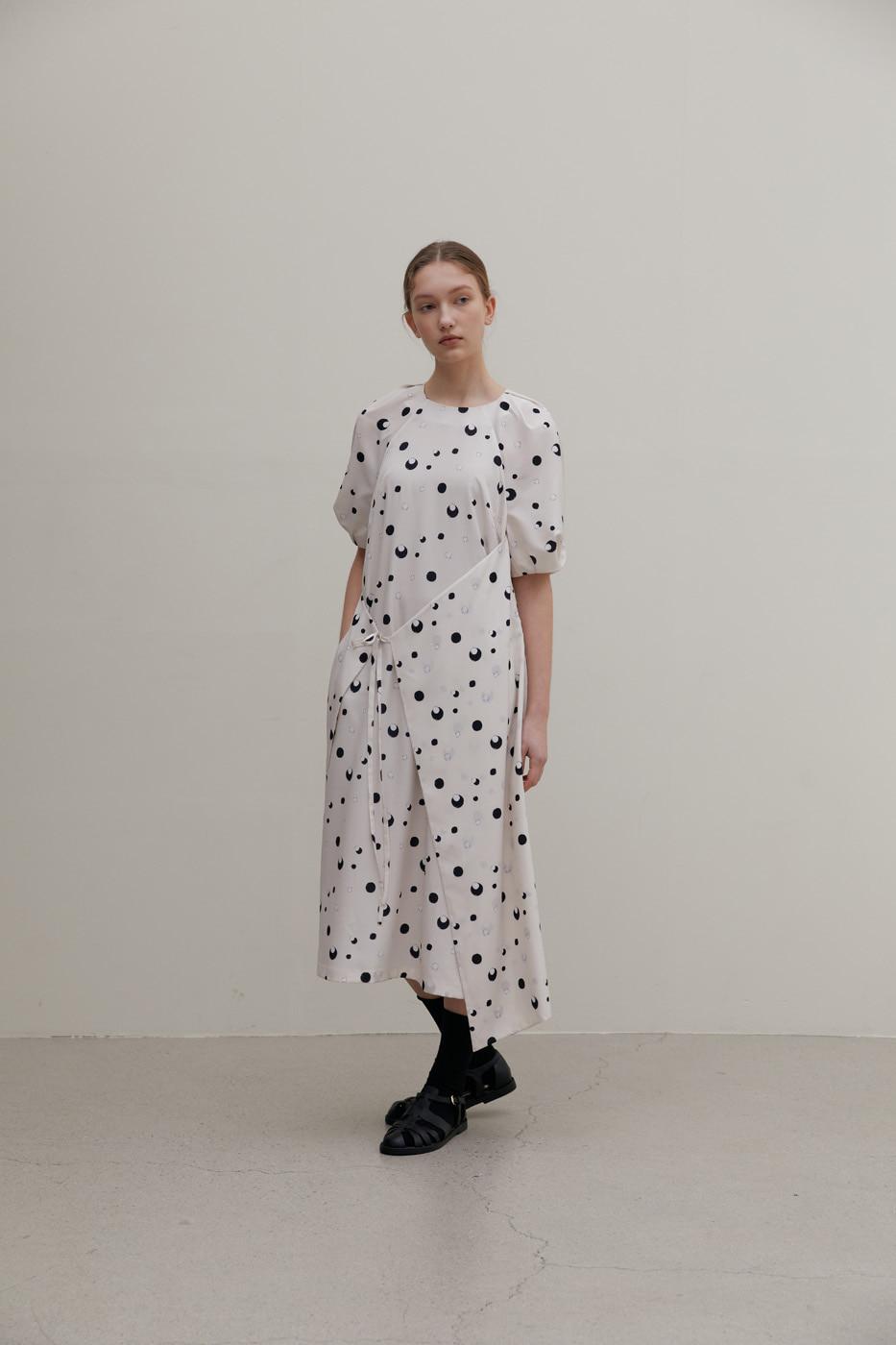 circle dot dress-ivory