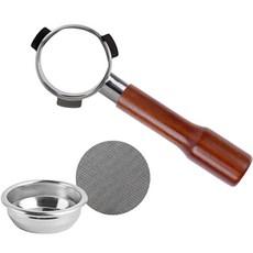 칼딘 브레빌 바텀리스 커피 포터 필터 54mm + 퍽 스크린 필터 53 / 54mm 세트, 로즈우드, 1세트