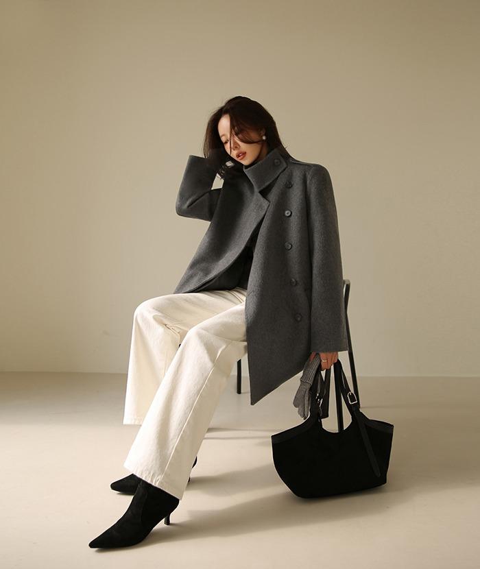 [블랙라벨]퍼스하이넥울핸드코트(울60%+캐시미어10%)(한정수량)