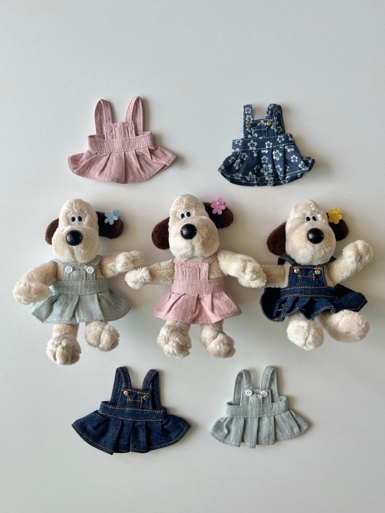 그로밋 키링 옷 원피스 10cm,15cm 인형옷 멜빵 치마