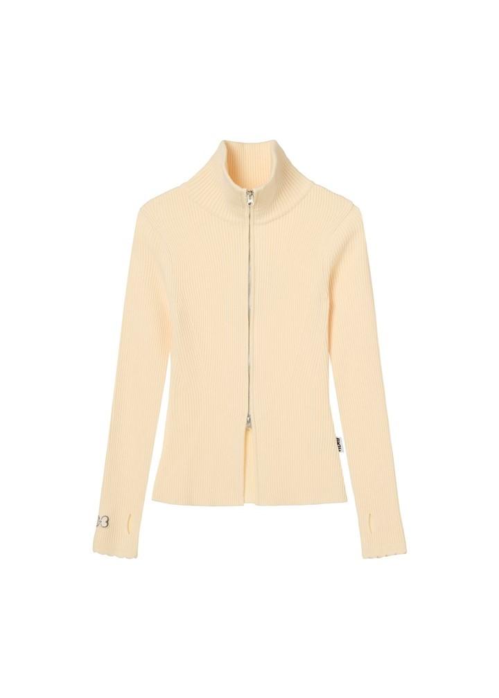 BUTTERFLY  KNIT ZIP UP _ IVORY