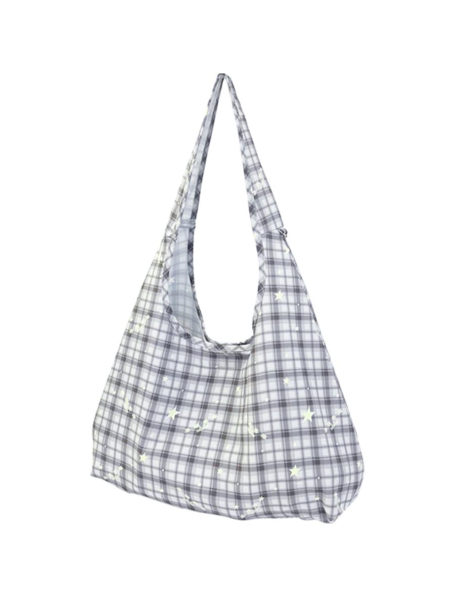 Checked Print Shoulder Bag