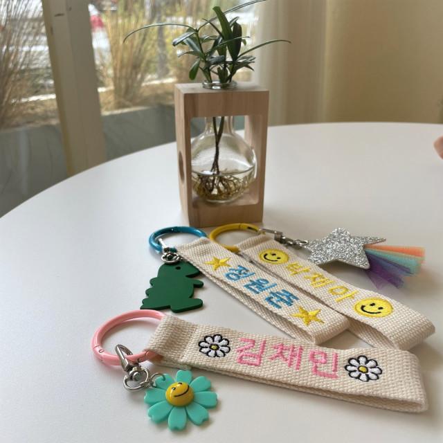 자수네임택 골프 캐리어 러기지백 이름표 아기 유아 어린이집 단체선물 답례품