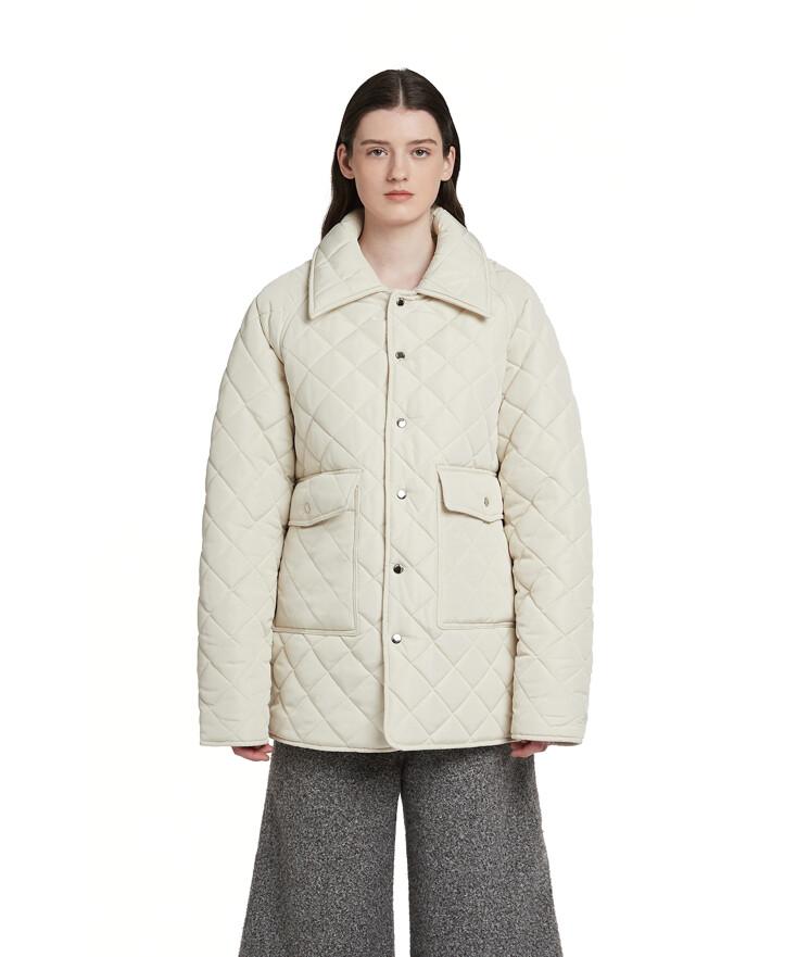 Collar Quilted Jacket_Ivory