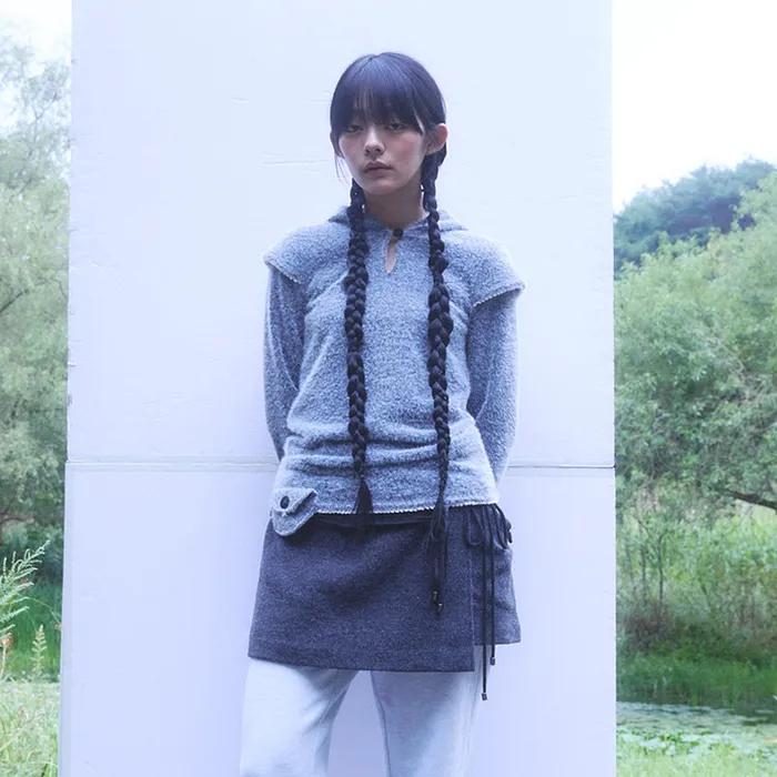 Cap sleeve hoodie Charcoal