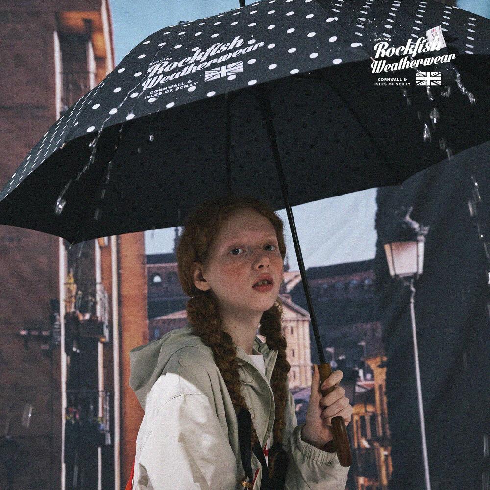 CLASSIC UMBRELLA LONG (DOT) - BLACK