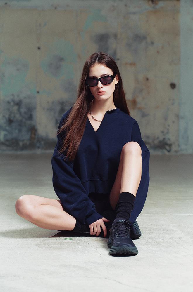 Damage sweatshirt_Navy