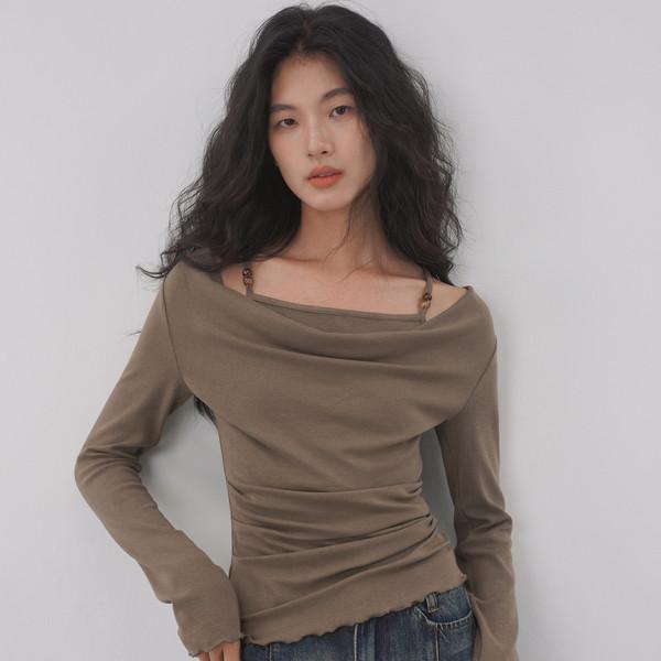 Beaded Strap Layer T-shirt