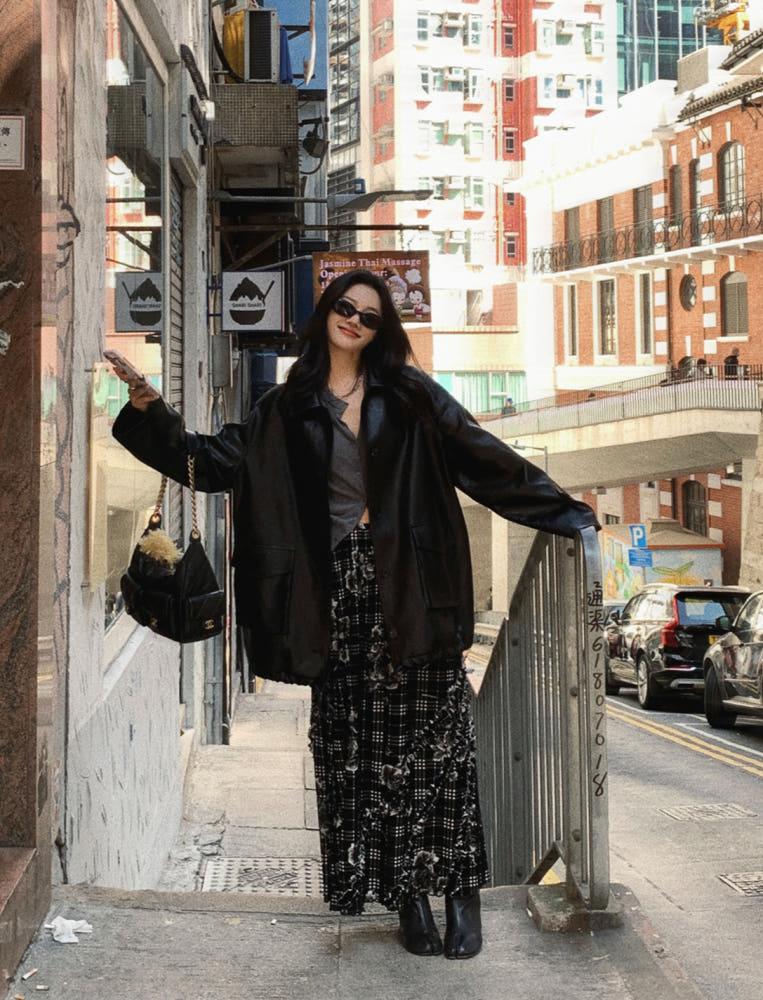 플로럴 밴딩 롱스커트