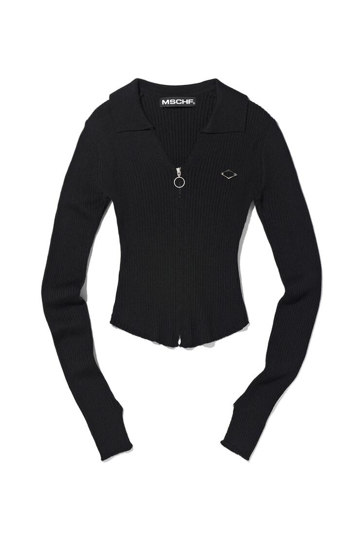 KNITTED LONG SLEEVE SHIRT (BLACK)