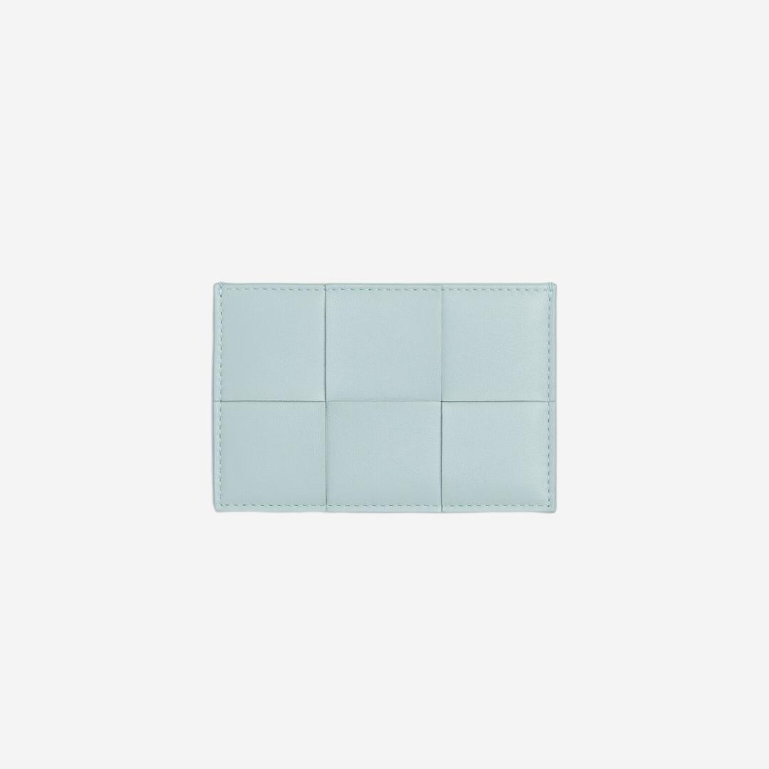Bottega Veneta Leather Credit Card Case Teal Washed