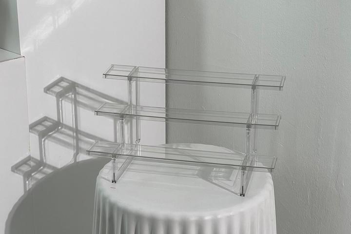 피규어 레고 화장품 향수 아크릴 투명 계단 진열대 받침대 325X165X165 mm