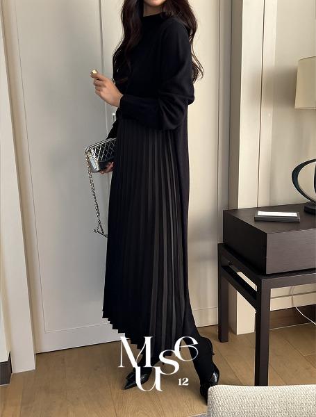 [Muse12]리버시블 플리츠 니트 원피스