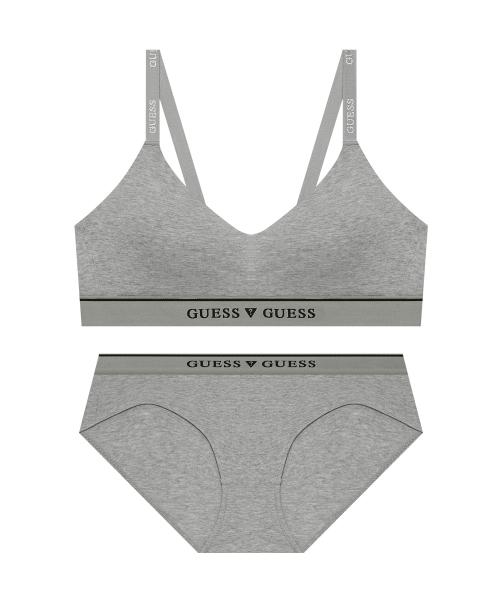 게스언더웨어(GUESS UNDERWEAR)  텐더 코튼 브라렛 팬티 세트 - 멜란지그레이 - 사이즈 & 후기 | 무신사