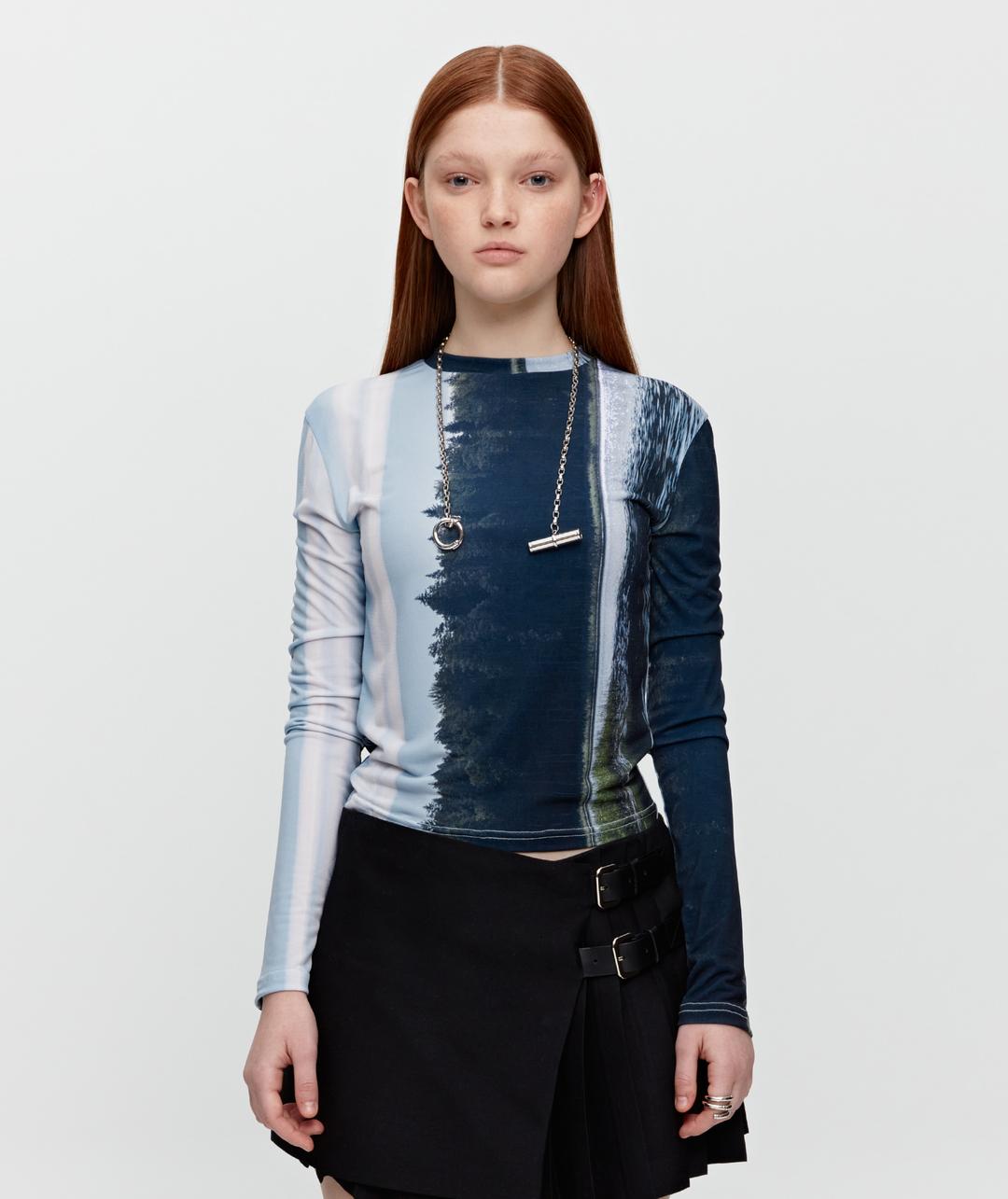 Forest Fitted Printing Top [Blue]