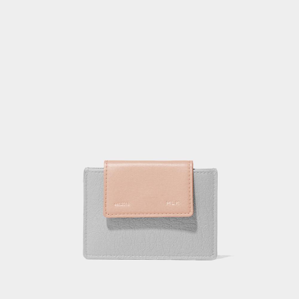 HLK 세미 플립 카드지갑/Sami Flip Card Wallet [그레이 핑크] : 할리케이