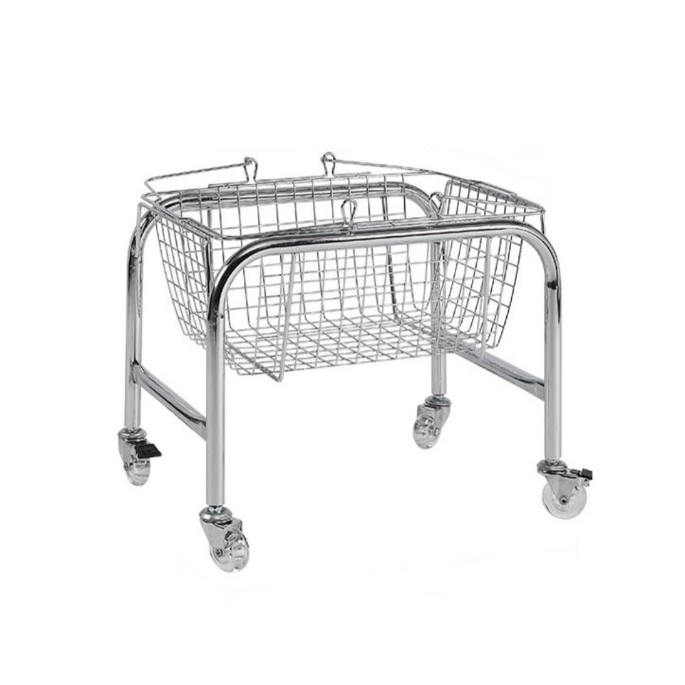 스텐 트롤리 왜건 이동식 미니 바스켓 런드리 바구니