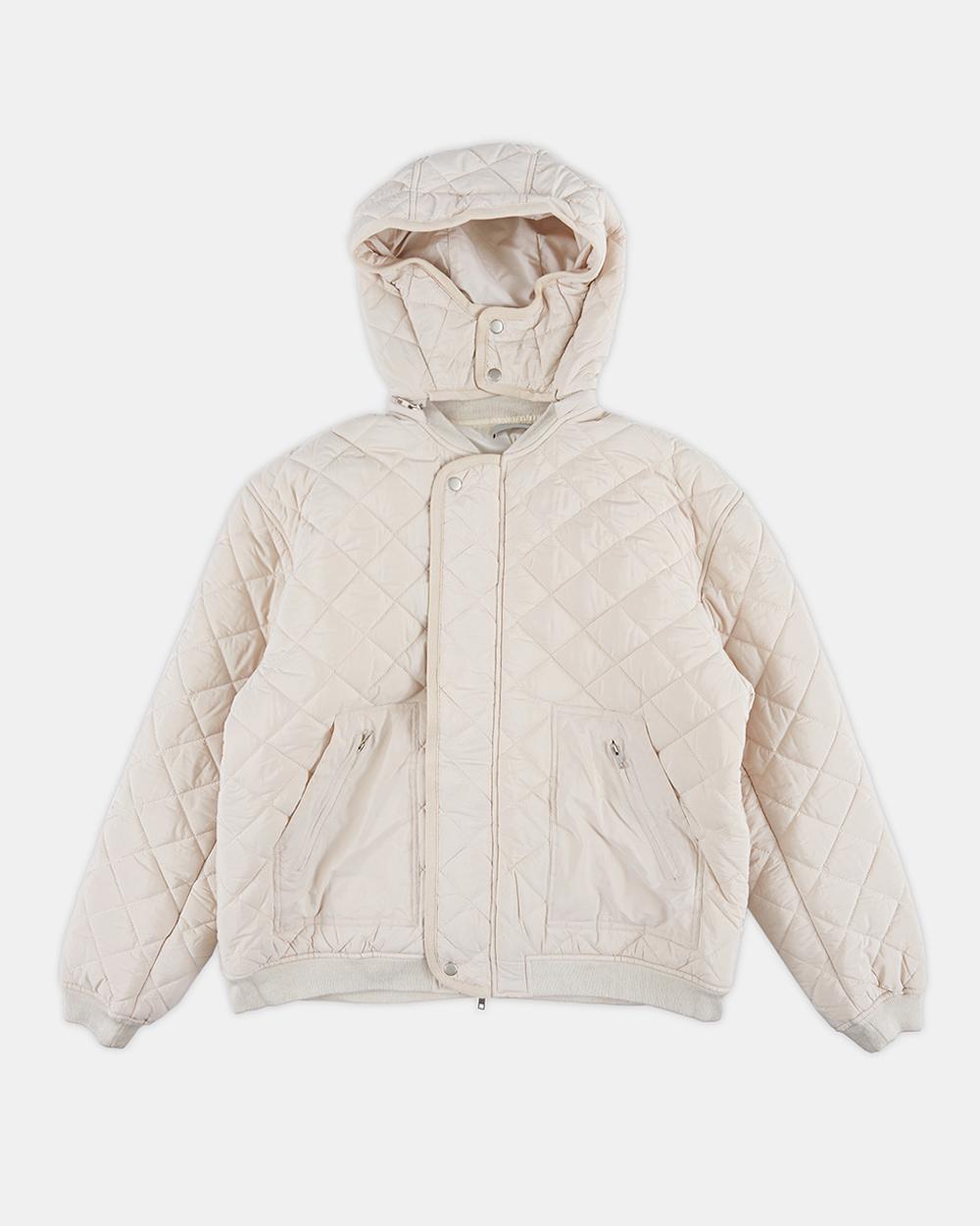 아가일 퀼팅 오버 후드 필드 자켓