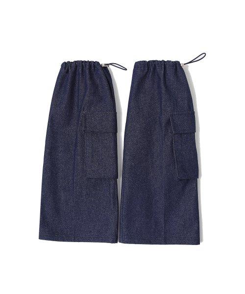 청 레그워머 다크 인디고