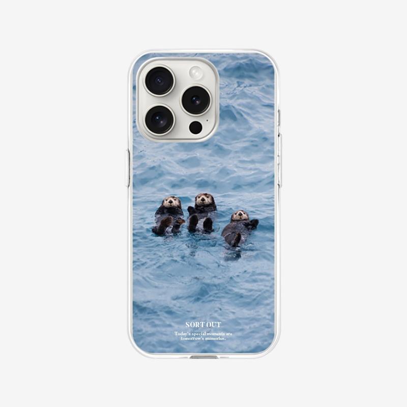 [trio sea otter small jelly hard case] 해달 수달 동물 바다 여름 폰케이스