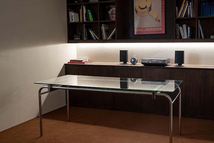 [투명강화유리] CH10 미드센츄리 데스크 강화유리테이블 (4~6인 1800size)