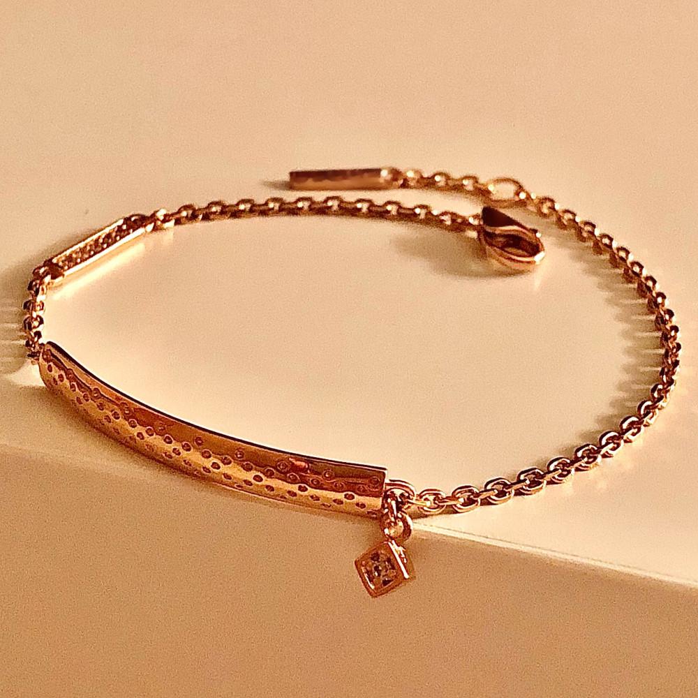 18k 14k 데일리 도트 스틱 팔찌 / 각줄 체인 딸랑이 큐빅 세련미 고급미 선물